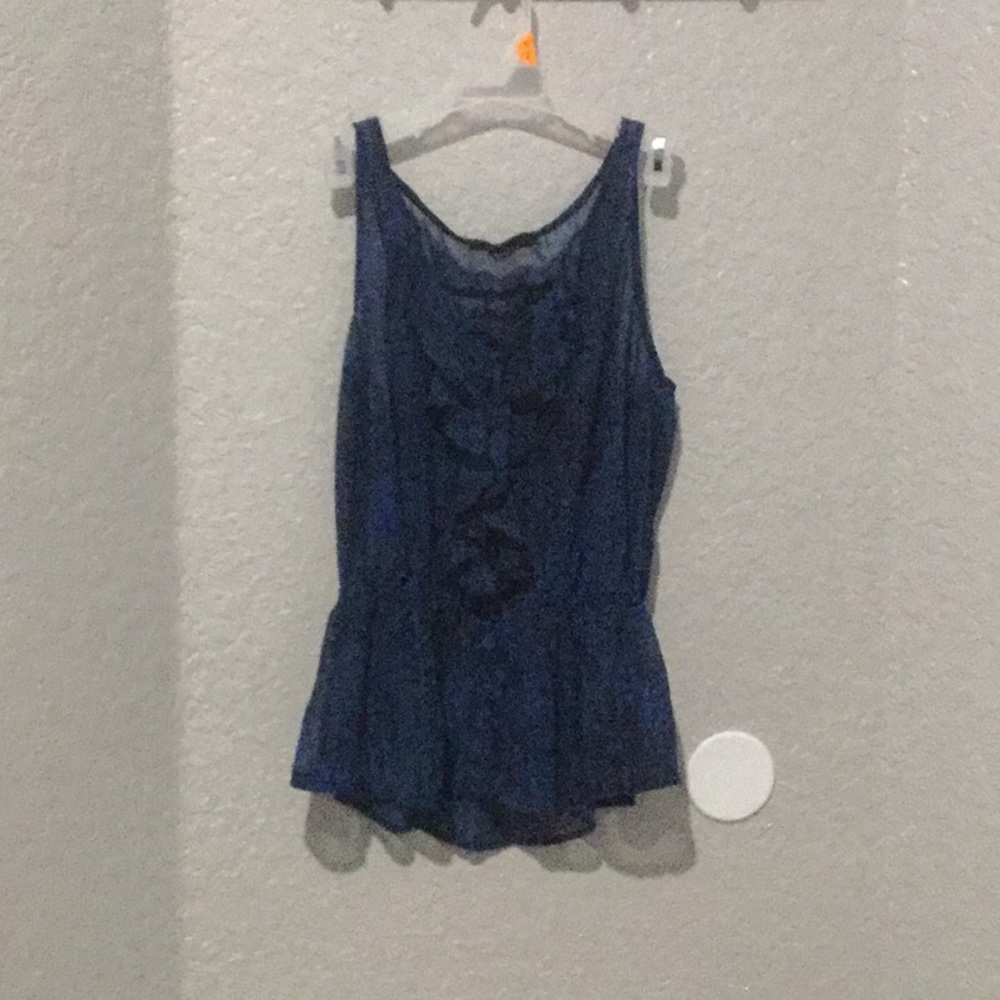 Blue sleeveless blouse